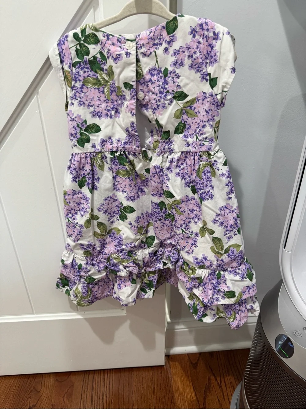 Gymboree White Dress with Lavender Floral Print